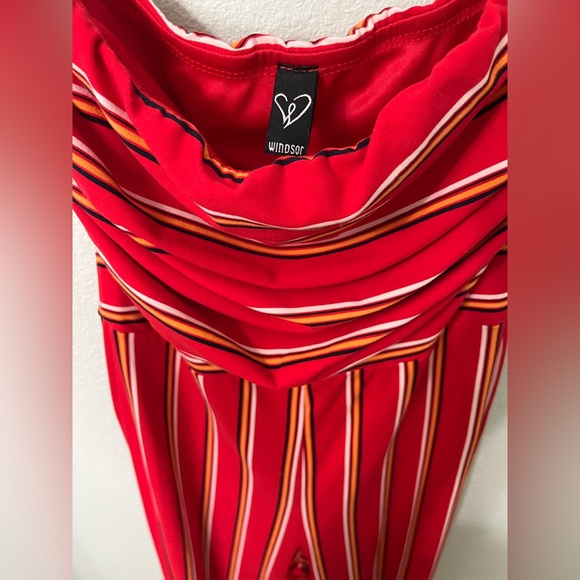 Red white and orange striped romper from windsor - Picture 3 of 4